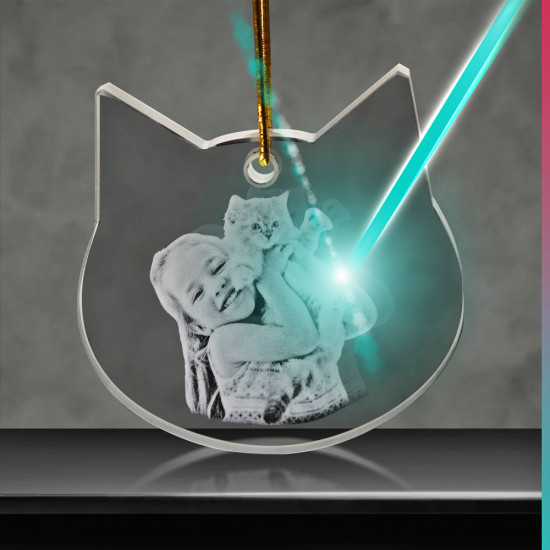 2D Crystal Cat Ornament main product photo