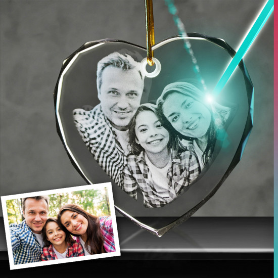 2D Crystal Heart Ornament